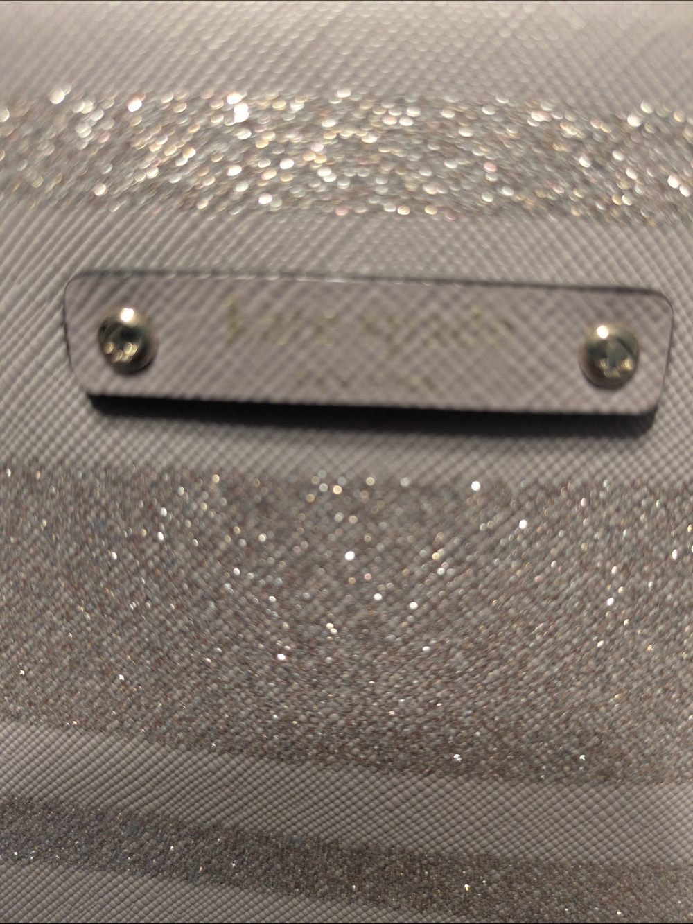 Kate Spade gray and silver glitter striped Tote and Wallet - Picture 2 of 10